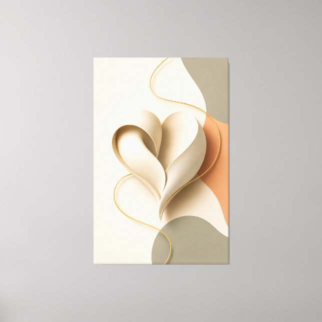 Toile Affiche de l'amour romantique ruban doré coeur abs (Recto)