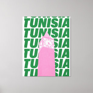 Toile Affiche de l'horloge rétro Tunisie Inspiration d