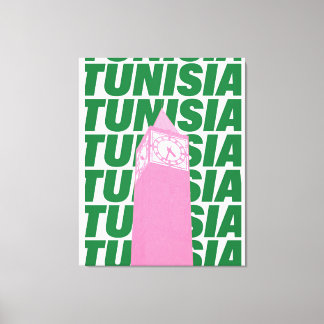Toile Affiche de l'horloge rétro Tunisie | Inspiration d