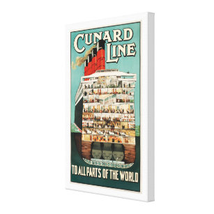 Toile Affiche de luxe pour les paquebots à vapeur Cunard