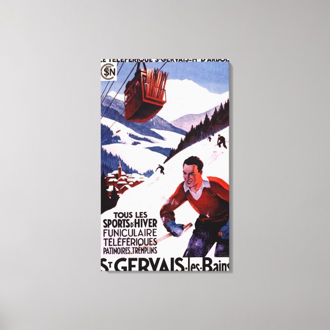 Toile Affiche de promotion du téléphérique SNCF (Recto)