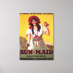 Toile Affiche de raisin sec de la Californie de