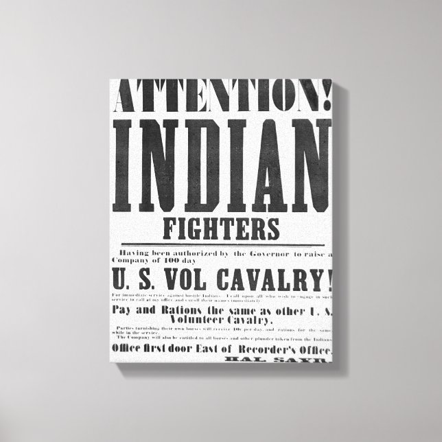 Toile Affiche de recrutement pour la U.S. Volunteer Cava (Recto)