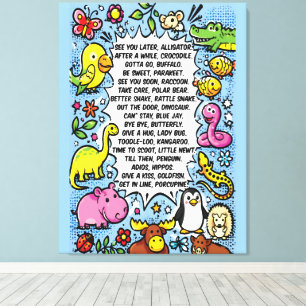 Toile Affiche de rime See You Later Alligator – Joli Ani