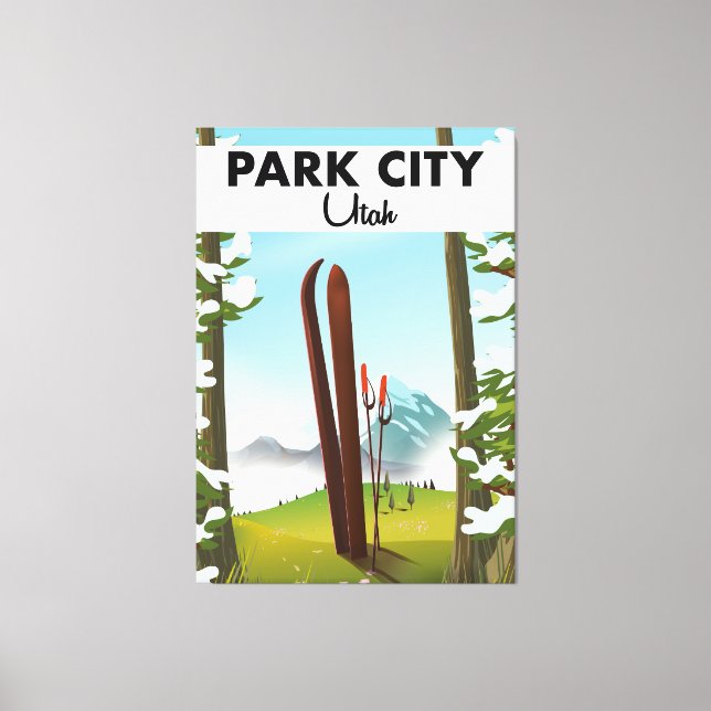 Toile Affiche de ski de Park City Utah (Recto)