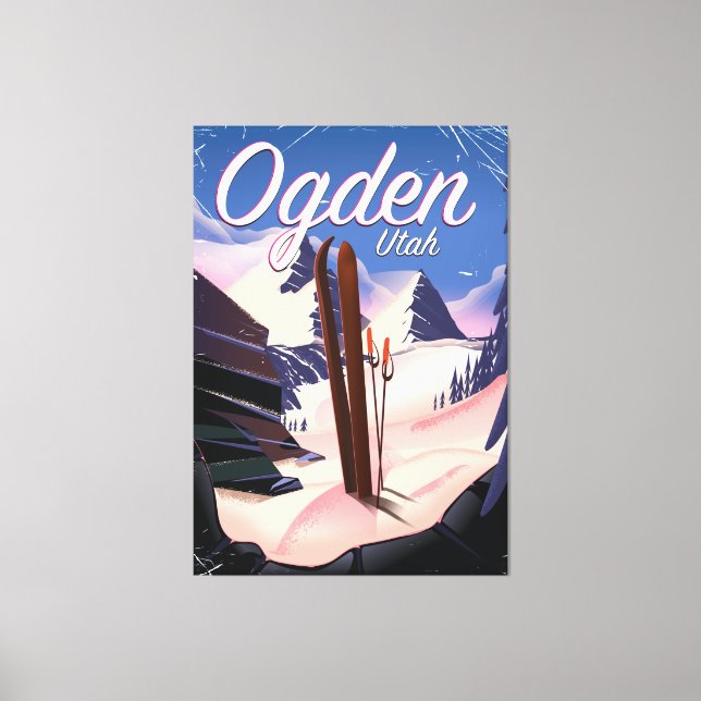 Toile affiche de ski d'Ogden, Utah (Recto)