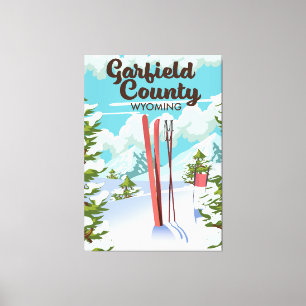 Toile Affiche de ski du comté de Garfield Wyoming