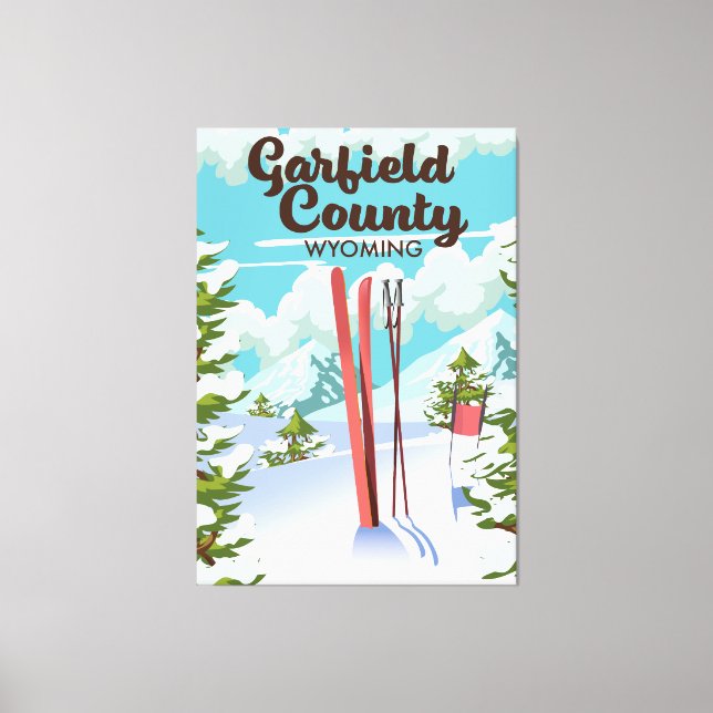 Toile Affiche de ski du comté de Garfield Wyoming (Recto)