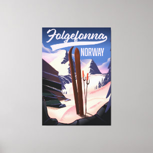 Toile Affiche de ski Folgefonna Norvège.