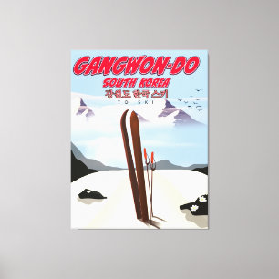 Toile Affiche de ski Gangwon do Corée