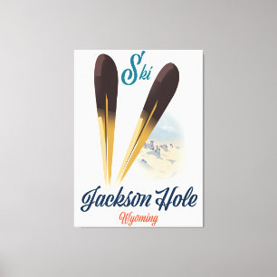 Toile Affiche de ski Jackson Hole Wyoming
