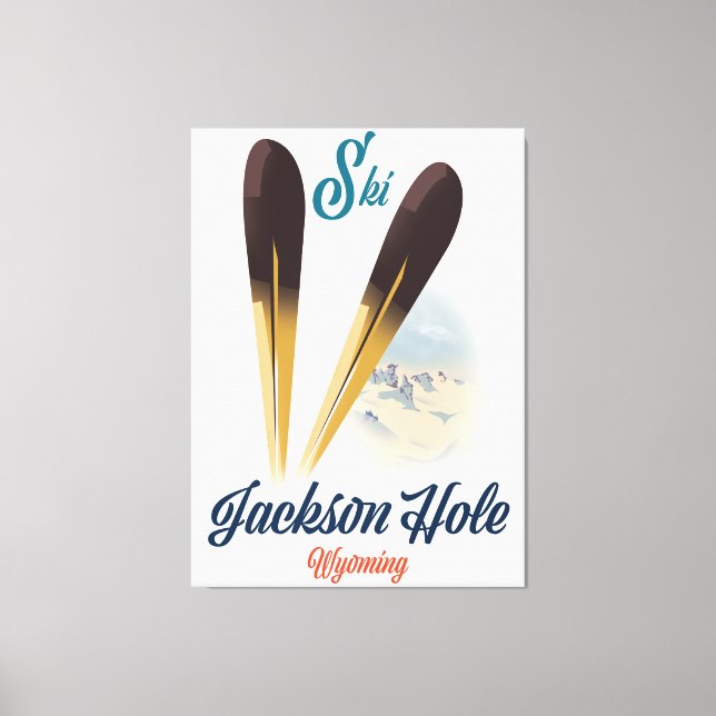 Toile Affiche de ski Jackson Hole Wyoming (Recto)