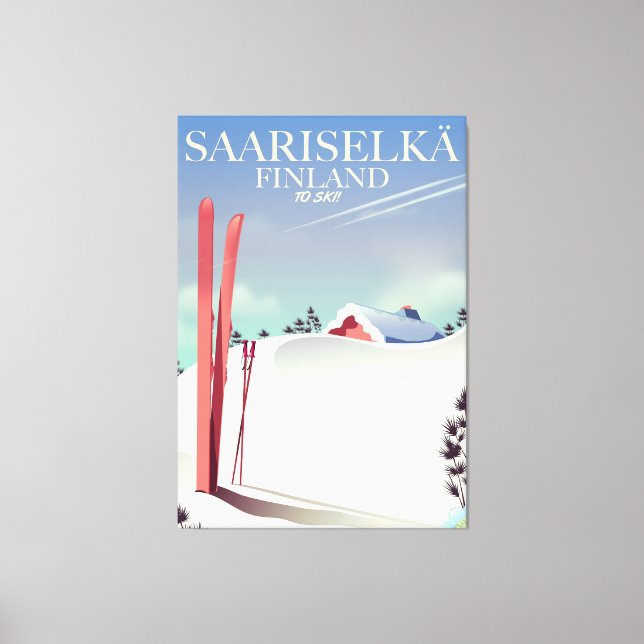 Toile Affiche de ski Saariselkä Finlande (Recto)