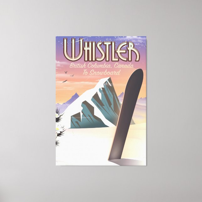 Toile Affiche de snowboard à Whistler Colombie-Britanniq (Recto)