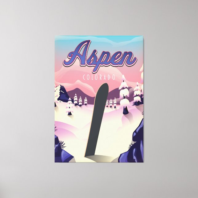 Toile Affiche de snowboard Aspen Colorado (Recto)