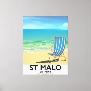 Toile affiche de St Malo, Britanny Beach