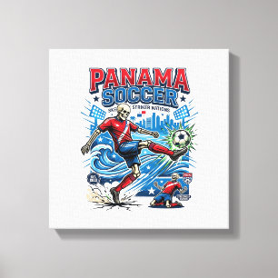 Toile Affiche de style de squelette de football de Panam
