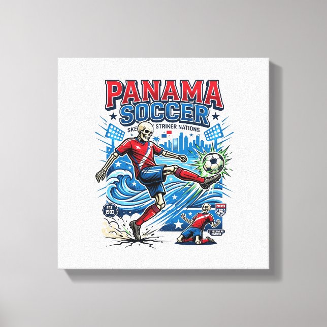 Toile Affiche de style de squelette de football de Panam (Recto)