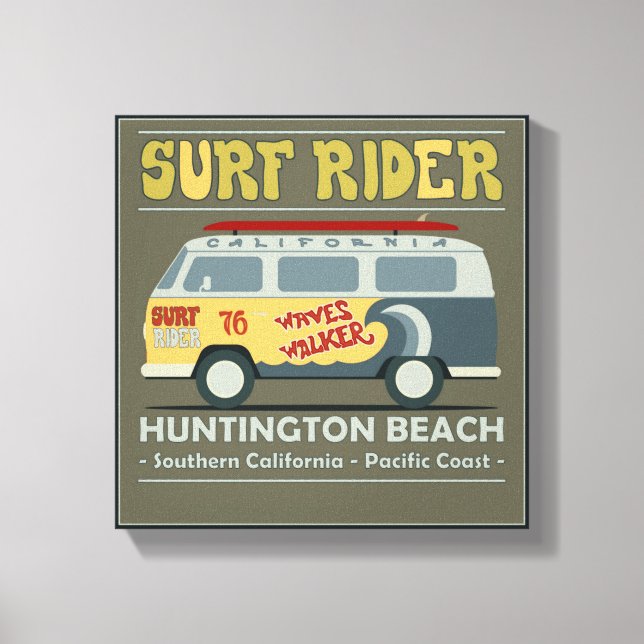 Toile Affiche de Surf Rider Huntington Beach (Recto)