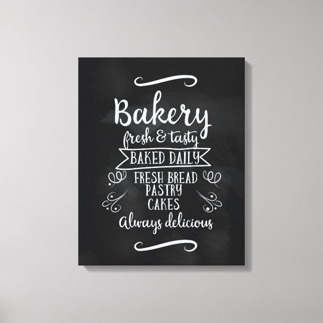 Toile Affiche de tableau craie de boulangerie de style v (Recto)