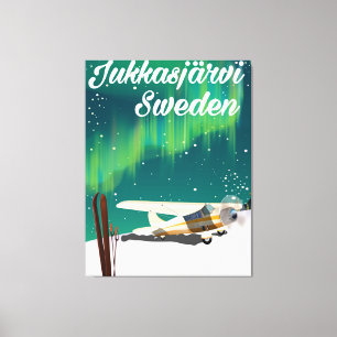 Toile Affiche de vacances aux aurores boréales à Jukkasj