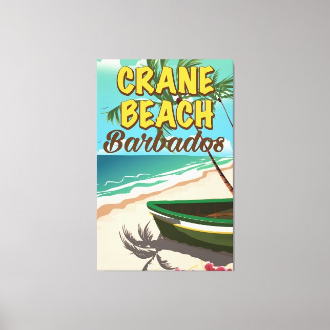 Toile Affiche de vacances de Crane Beach Barbade (Recto)
