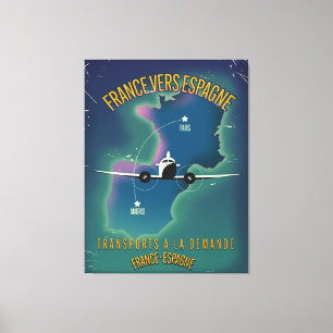 Toile Affiche de vacances de la France à l'Espagne