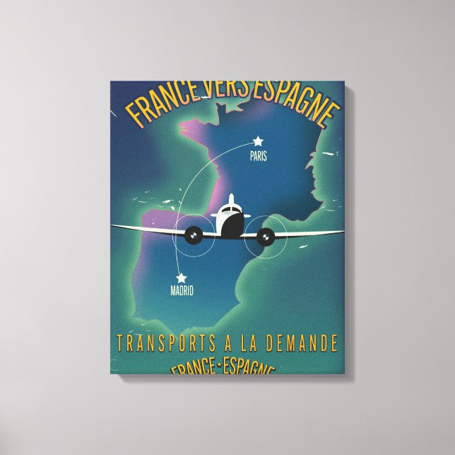 Toile Affiche de vacances de la France à l'Espagne (Recto)