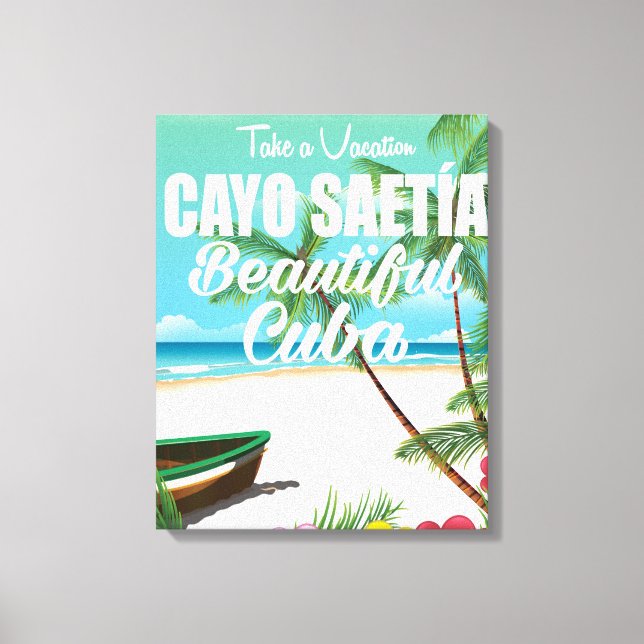 Toile Affiche de vacances de plage à Cayo Saetía Cuba (Recto)