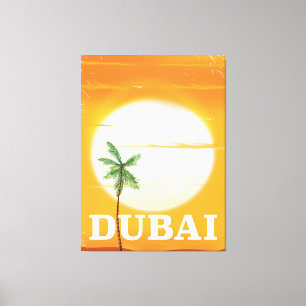 Toile Affiche de vacances de style vintage de Dubaï