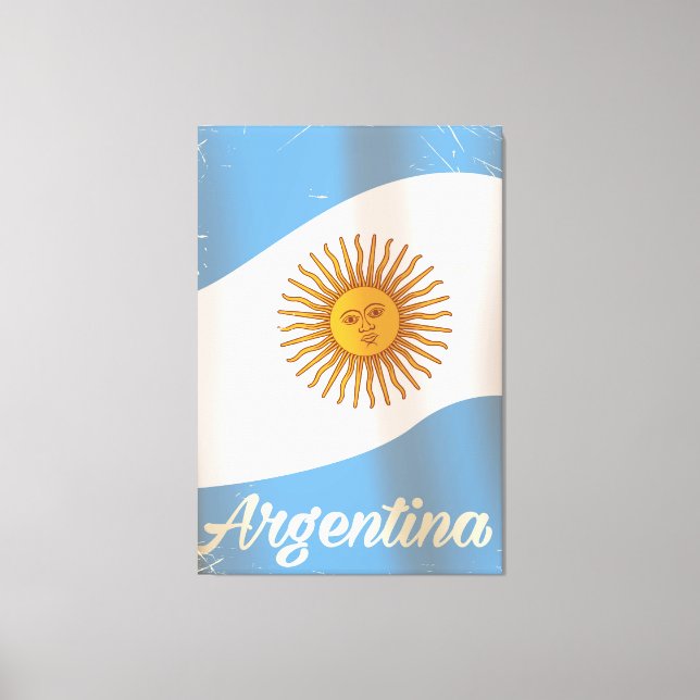 Toile Affiche de vacances du drapeau de l'Argentine (Recto)