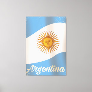 Toile Affiche de vacances du drapeau national d'Argentin