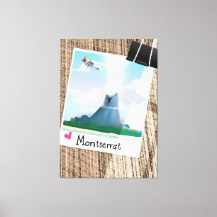Toile Affiche de vacances du volcan Montserrat.