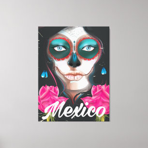 Toile affiche de vacances jour des morts Mexique