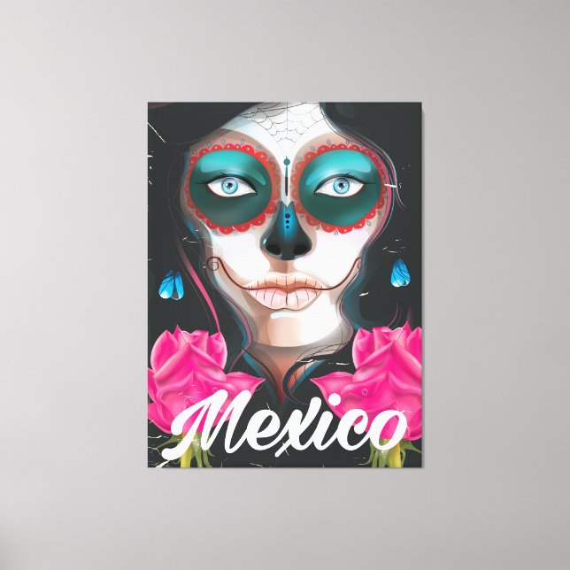 Toile affiche de vacances jour des morts Mexique (Recto)
