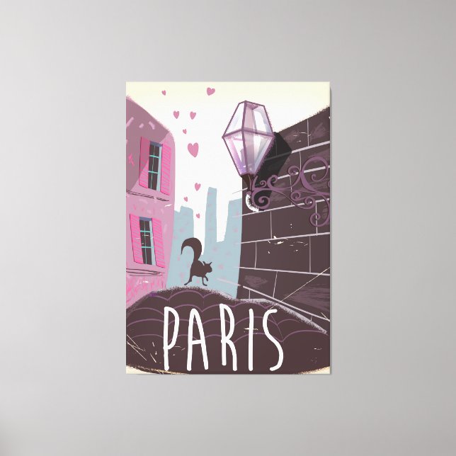 Toile Affiche de vacances rétro Paris (Recto)