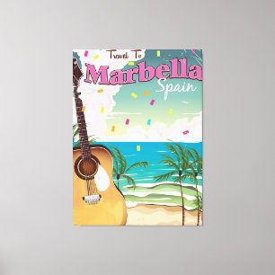 Toile Affiche de vacances vintage espagnole Marbella
