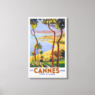Toile Affiche de Vintage voyage de Cannes