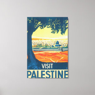 Toile Affiche de Vintage voyage de la Palestine de