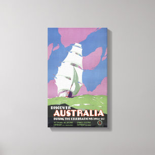Toile Affiche de Vintage voyage de l'Australie
