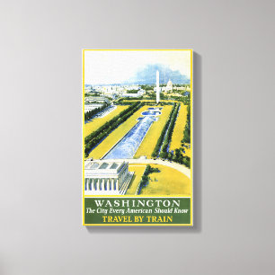 Toile Affiche de Vintage voyage de Washington