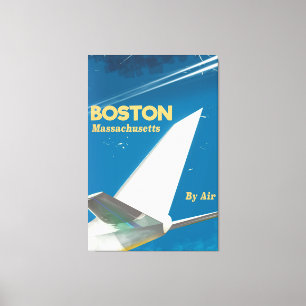 Toile Affiche de vol vintage de Boston Massachusetts