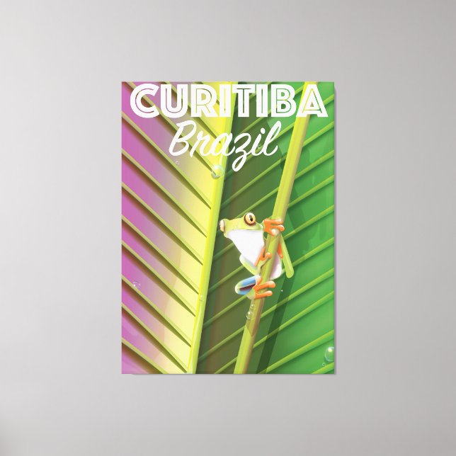 Toile Affiche de voyage à Curitiba, Brésil (Recto)