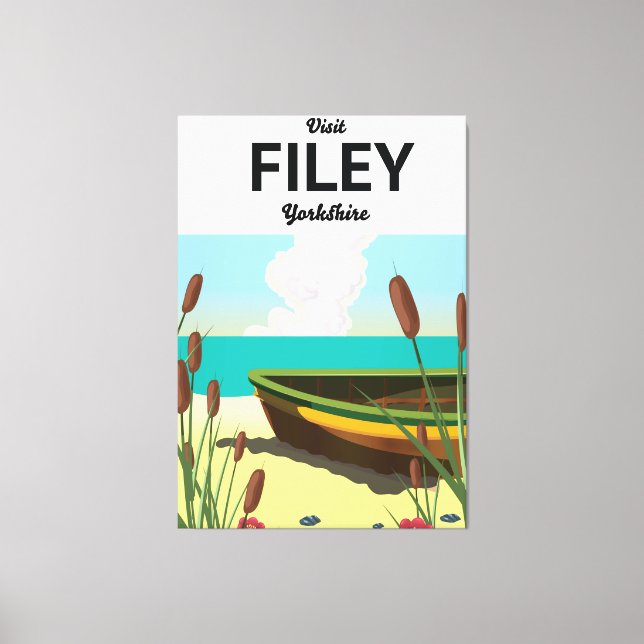 Toile Affiche de voyage à Filey, Yorkshire Seaside (Recto)