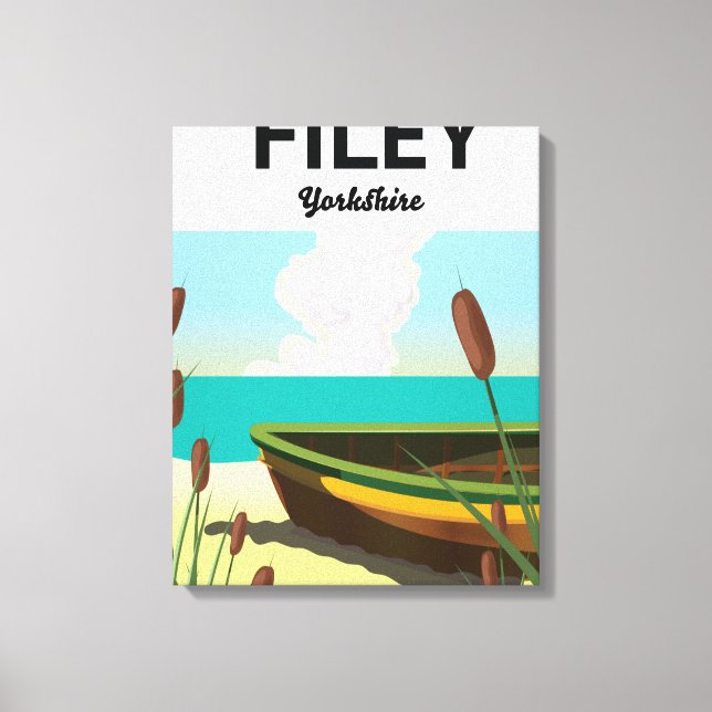 Toile Affiche de voyage à Filey, Yorkshire Seaside (Recto)