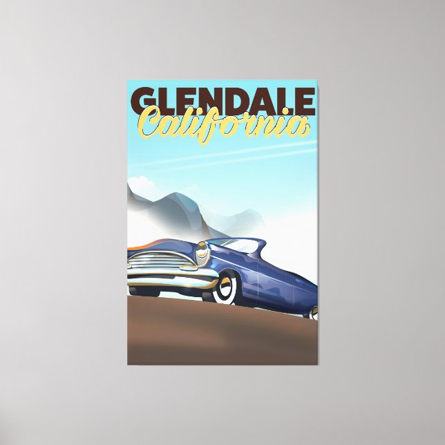 Toile Affiche de voyage à Glendale, Californie (Recto)