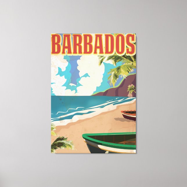Toile Affiche de voyage à la Barbade (Recto)