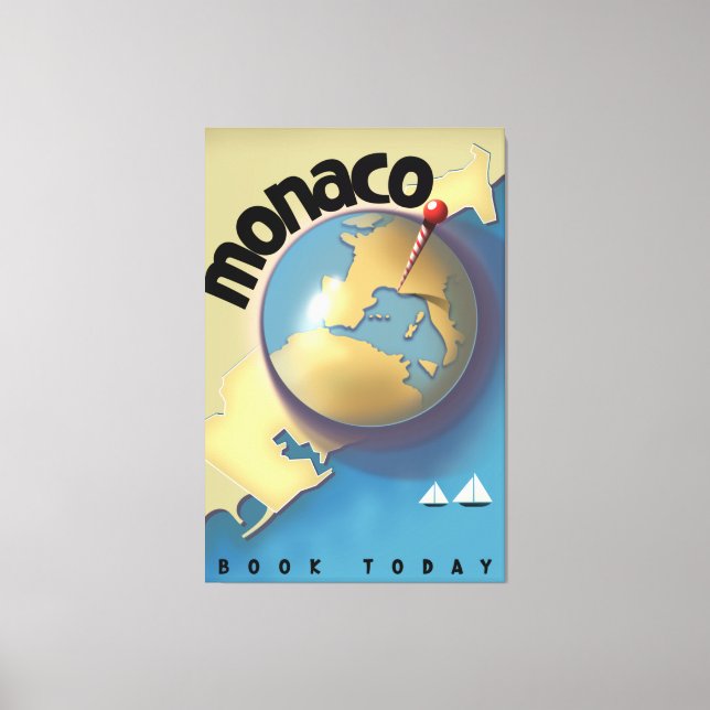 Toile Affiche de voyage à Monaco  (Recto)