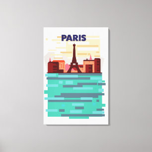 Toile Affiche de voyage à Paris