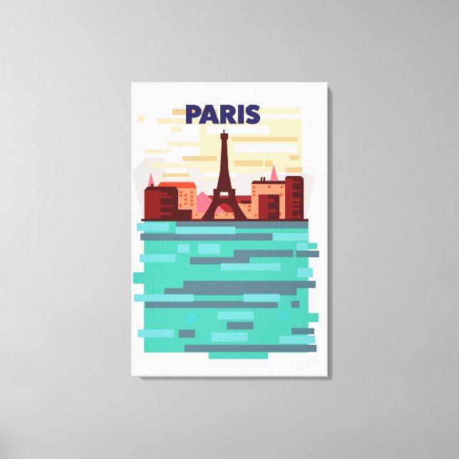 Toile Affiche de voyage à Paris (Recto)